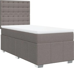 vidaXL Κρεβάτι Boxspring με Στρώμα Taupe 90x200 εκ. Υφασμάτινο