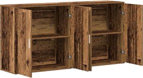 vidaXL Πλαϊνό γραφείο 2 pcs Παλιό ξύλο 79 x 38 x 80 εκ.