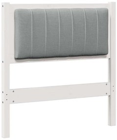 vidaXL Ταπετσαρισμένο κεφαλάρι Λευκό 80 cm Στερεά ξυλεία πεύκου