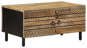 vidaXL Τραπεζάκι Σαλονιού Μαύρο 80x50x40 cm Μασίφ τραχύ ξύλο Μάνγκο