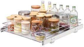 VEVOR 17&quot;W x 21&quot;D Pull Out Cabinet Organizer, Heavy Duty Slide Out Pantry Shelves, Chrome-Plated Steel Roll Out Drawers, Sliding Drawer Storage for Home, Inside Kitchen Cabinet, Bathroom, Under Sink