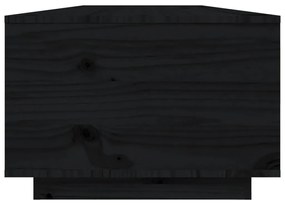 Τραπεζάκι Σαλονιού Μαύρο 80x50x35,5 εκ. από Μασίφ Ξύλο Πεύκου - Μαύρο