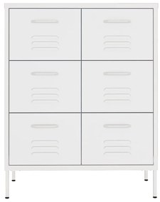 vidaXL Συρταριέρα Λευκή 80 x 35 x 101,5 εκ. από Ατσάλι