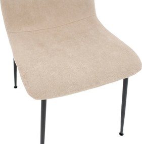 Καρέκλα Gratify pakoworld ύφασμα εκρού-πόδι μαύρο