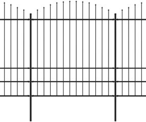 vidaXL Κάγκελα Περίφραξης με Λόγχες Μαύρα (1,75-2) x 3,4 μ. Ατσάλινα