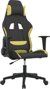 vidaXL Καρέκλα Gaming Μαύρο και Αν. Πράσινο Υφασμάτινη
