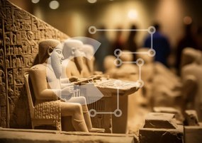 Intra Συλλεκτικό Ξύλινο Παζλ Plywood  4mm - Αρχαία αγάλματα στο μουσείο Σε Ξύλινο Κουτί - Διαστάσεις Puzzle: 10x10 cm – 25 κομμάτια