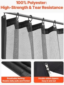 VEVOR Replacement Mesh Gazebo Netting Screen for 10x10x 6.5 ft Patio, Net Only