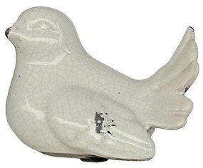 Διακοσμητικό Πουλάκι Κεραμικό Λευκό-Γκρι Art Et Lumiere 13x9,5x10,5εκ. 01983