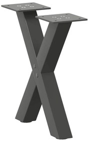 Πόδια Τραπεζιού Σαλονιού σε Σχήμα Χ, 2 τεμ. Ανθρακί 37x(30-31) εκ. Ατσάλι