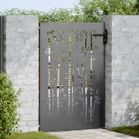 vidaXL Πύλη Κήπου Μαύρο 105 x 125 cm Ατσάλι με Επικάλυψη Πούδρας