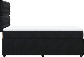 vidaXL Κρεβάτι Boxspring με Στρώμα Μαύρο 80 x 200 εκ. Βελούδινο