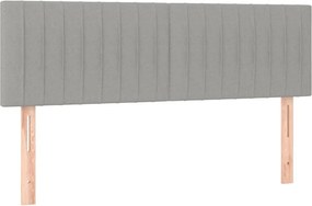 vidaXL Κρεβάτι Boxspring με Στρώμα Ανοιχτό Γκρι 140x190 εκ. Υφασμάτινο