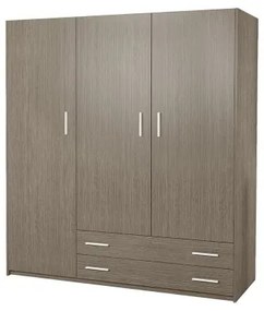 Intrahome Ντουλάπα τρίφυλλη σε σταχτί χρώμα 150x60x180 Intrahomesa-00652481