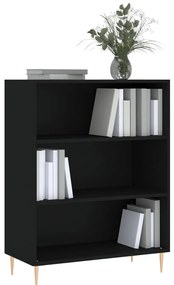 vidaXL Βιβλιοθήκη Μαύρη 69,5 x 32,5 x 90 εκ. από Επεξεργασμένο Ξύλο