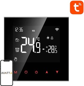 Avatto Έξυπνος Θερμοστάτης Λέβητα ZWT100 3A Zigbee Tuya (Μαύρο)
