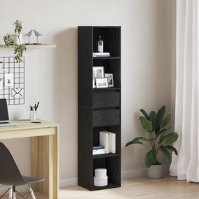 vidaXL Βιβλιοθήκη Μονάδα Μαύρο Δρυς 36x30x171 εκ Επεξεργασμένο ξύλο