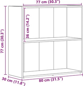 vidaXL Ράφι Βιβλίων 80 x 30 x 76,5 εκ Επεξεργασμένο Ξύλο Μαύρη Οξυά