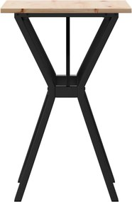 vidaXL Τραπέζι Τραπεζαρίας Πλαίσιο Υ50x50x75εκ Μασίφ Πεύκο/Ατσάλι