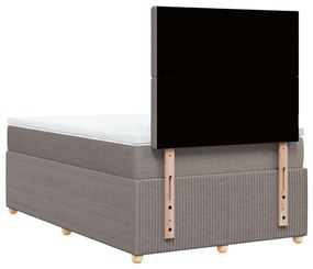 Κρεβάτι Boxspring με Στρώμα Taupe 120x200 εκ. Υφασμάτινο - Μπεζ-Γκρι