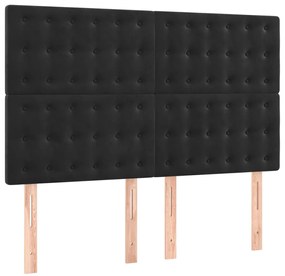 vidaXL Κεφαλάρια Κρεβατιού 4 τεμ. Μαύρα 72x5x78/88 εκ. Βελούδινα