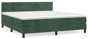 ΚΡΕΒΑΤΙ BOXSPRING ΜΕ ΣΤΡΩΜΑ ΣΚΟΥΡΟ ΠΡΑΣΙΝΟ 180X200ΕΚ. ΒΕΛΟΥΔΙΝΟ 3141200