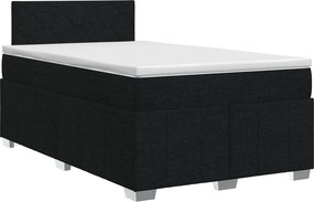 vidaXL Κρεβάτι box spring με στρώμα Μαύρο 120 x 190 cm Ύφασμα
