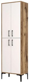 Παπουτσοθήκη Berlin 845HCT4102 60x35x200cm Walnut-White Μοριοσανίδα, Μέταλλο