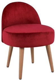 Σκαμπό Yasmine Red HM8395.06 47X43X63,5Υ εκ. Velvet, Wood