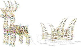 vidaXL 3D Χριστουγεννιάτικος τάρανδος με έλκηθρο LOVIISA 3 τμχ.