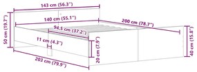 ΠΛΑΙΣΙΟ ΚΡΕΒΑΤΙΟΥ ΧΩΡΙΣ ΣΤΡΩΜΑ ΚΑΦΕ ΔΡΥΣ 140X200 CM 3328741