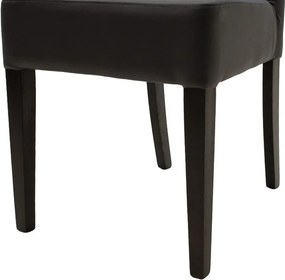 Καρέκλα Ditta PU ανθρακί-πόδι μασίφ ξύλο wenge 2αδα 45x58x96 εκ.