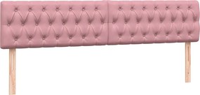 vidaXL Κρεβάτι Boxspring με Στρώμα Ροζ 180x210 εκ. Βελούδινο