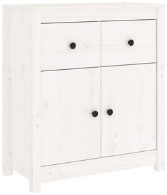 vidaXL Συρταριέρα Λευκή 70 x 35 x 80 εκ. από Μασίφ Ξύλο Πεύκου