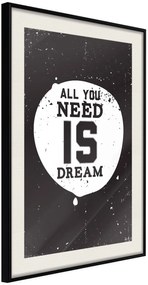 Αφίσα - All You Need - 20x30 - Μαύρο - Με πασπαρτού