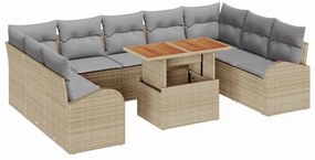 vidaXL Σετ Καναπέ Κήπου 10 pcs μπεζ και ανοιχτό γκρι 100 x 55 x 73 εκ