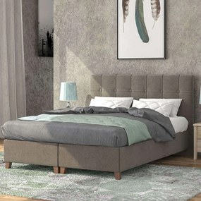 Κρεβάτι Νο66 160x200x110cm Light Grey Υπέρδιπλο