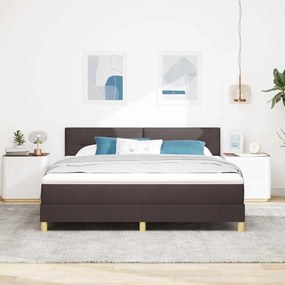 vidaXL Κρεβάτι box spring με στρώμα με στρώμα Σκούρο καφέ Σκούρο καφέ
