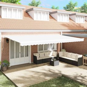 vidaXL Ύφασμα αντικατάστασης τέντας Λευκό 6 x 3,5 μ Πολυεστέρας