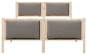 vidaXL Σκελετός Κρεβατιού με κεφαλάρι Taupe 150 x 200 cm ύφασμα