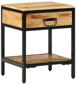 Κομοδίνο με συρτάρι Καφέ 40 x 35 x 50 εκ. Μασίφ ξύλο μάνγκο