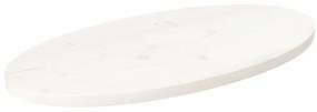 vidaXL Επιφάνεια Τραπεζιού Οβάλ Λευκή 70x35x2,5 εκ. Μασίφ Ξύλο Πεύκου