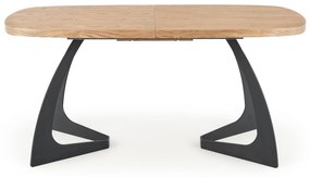 VELDON extension table, color: top - natural oak, legs - black DIOMMI V-CH-VELDON-ST