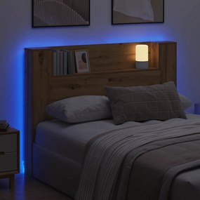 vidaXL Κεφαλάρι Ντουλάπι με LED Τεχνίτικη Δρυς Επεξεργασμένο ξύλο