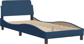vidaXL Κρεβάτι με Στρώμα Dover Μπλε 90x200 εκ.Υφασμάτινο