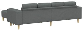 vidaXL Σετ Καναπέ 3 pcs Σκούρο γκρι ύφασμα
