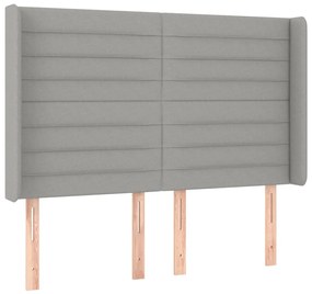 vidaXL Κρεβάτι Boxspring με Στρώμα &amp; LED Αν.Γκρι 140x190εκ. Υφασμάτινο