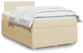 ΚΡΕΒΑΤΙ BOXSPRING ΜΕ ΣΤΡΩΜΑ ΚΡΕΜ 120X190 ΕΚ. ΥΦΑΣΜΑΤΙΝΟ 3287393