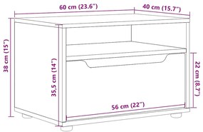 ΝΤΟΥΛΑΠΙ ΤΗΛΕΟΡΑΣΗΣ VISNES ΓΚΡΙ ΜΠΕΤΟΝ 60X40X38 CM 4108290