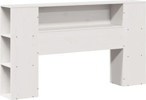 vidaXL Κρεβάτι Βιβλιοθήκη Χωρίς Στρώμα Λευκό 135x190 εκ Μασίφ Πεύκο